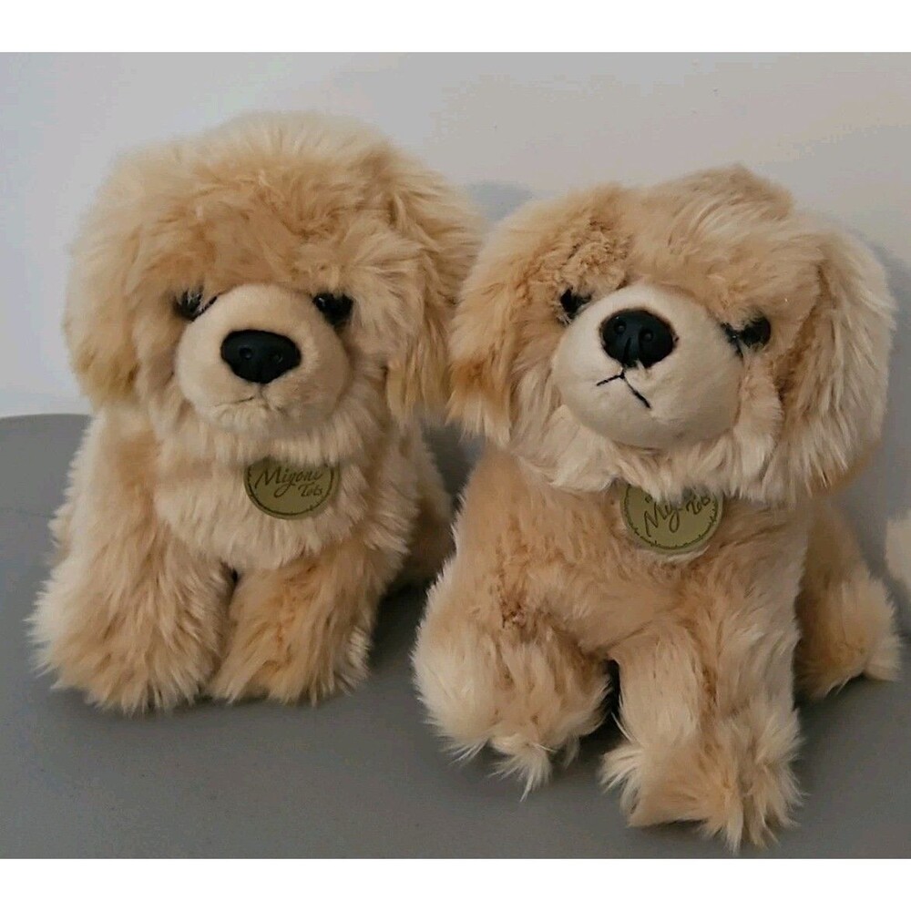 AURORA Miyoni Golden Retriever Puppy Plush Beige Dog 7" Stuffed Animal Lot Of 2